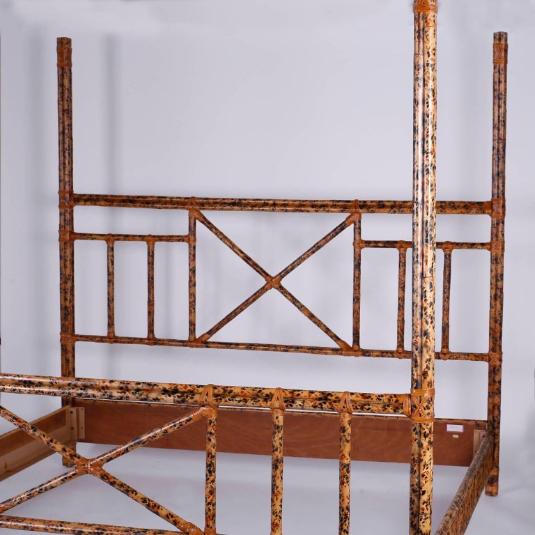 British Colonial Four-Poster King-Size Bed in Faux Bamboo ...