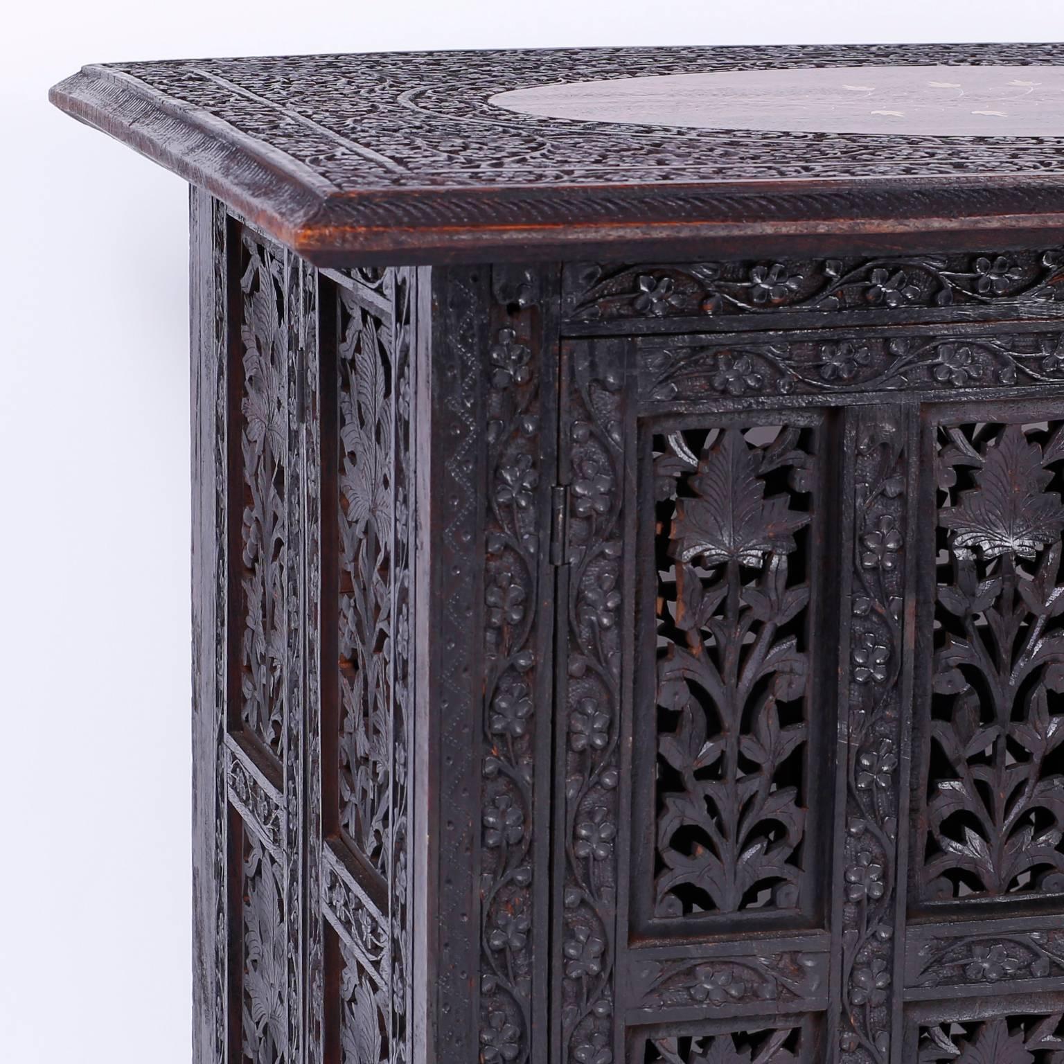20th Century Anglo Indian Table with a Two-Door Cabinet