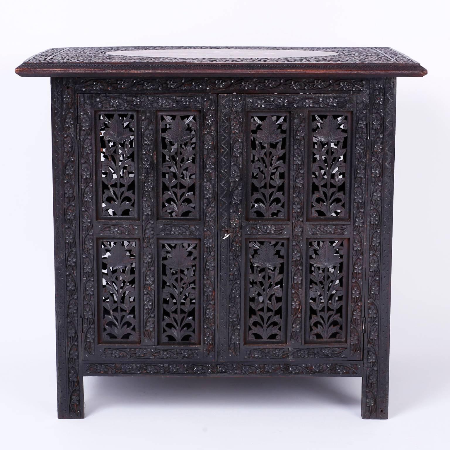 Anglo Indian Table with a Two-Door Cabinet 4