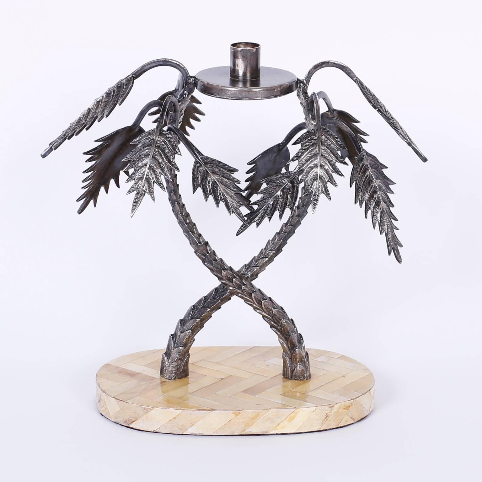 palm tree candle holders