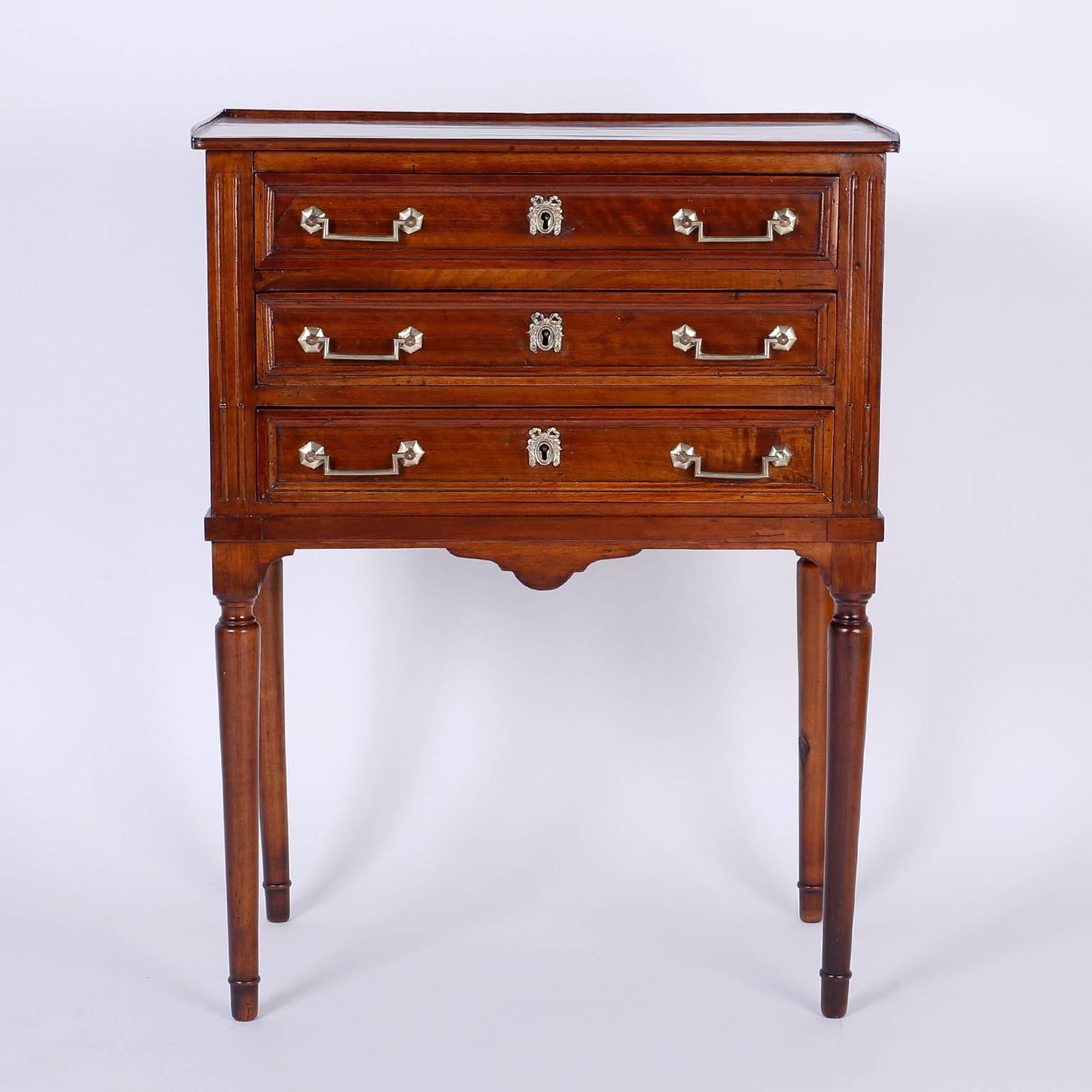 French Pair of Louis XVI Style Side Tables or Nightstands