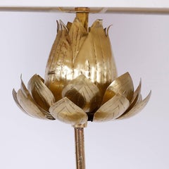 Tropical Brass Lotus Flower Table Lamp