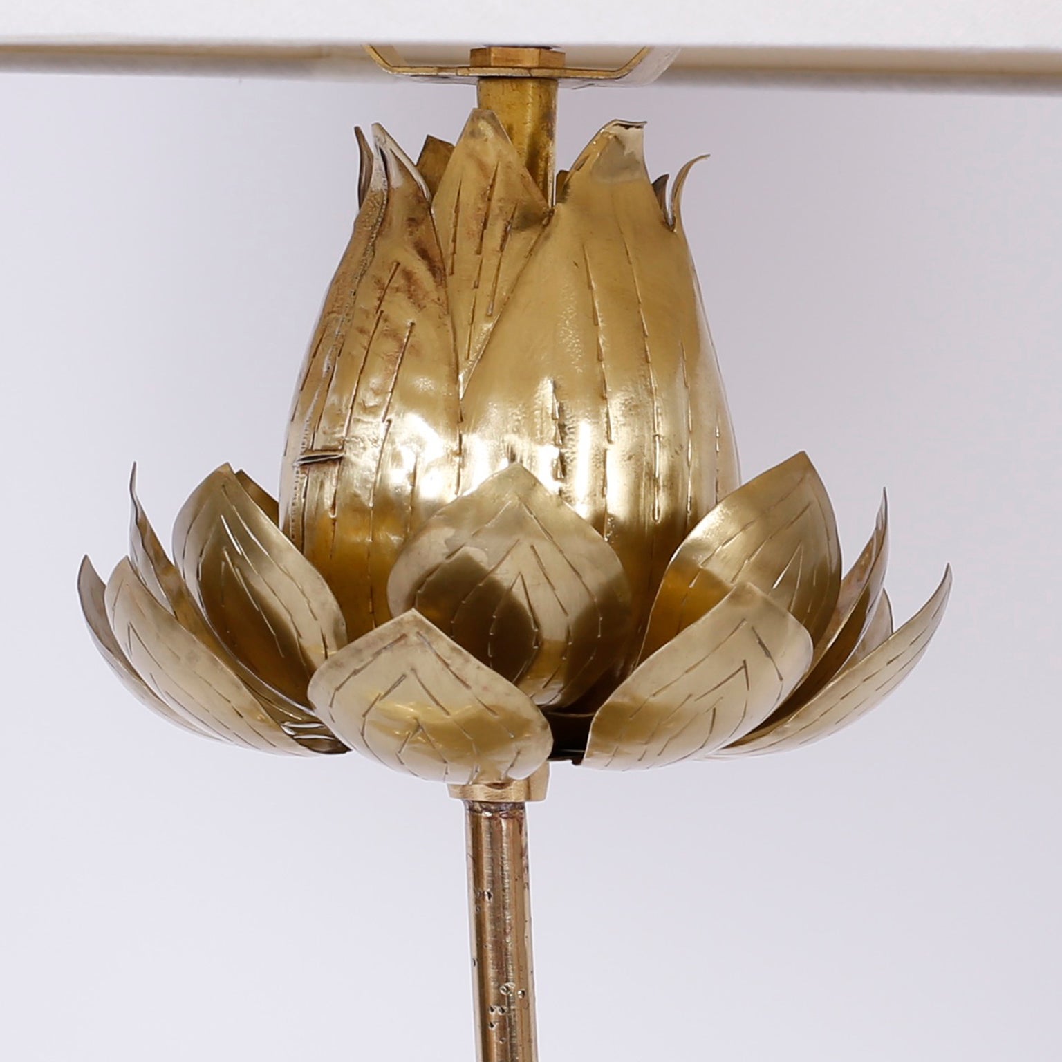 Tropical Brass Lotus Flower Table Lamp For At 1stdibs