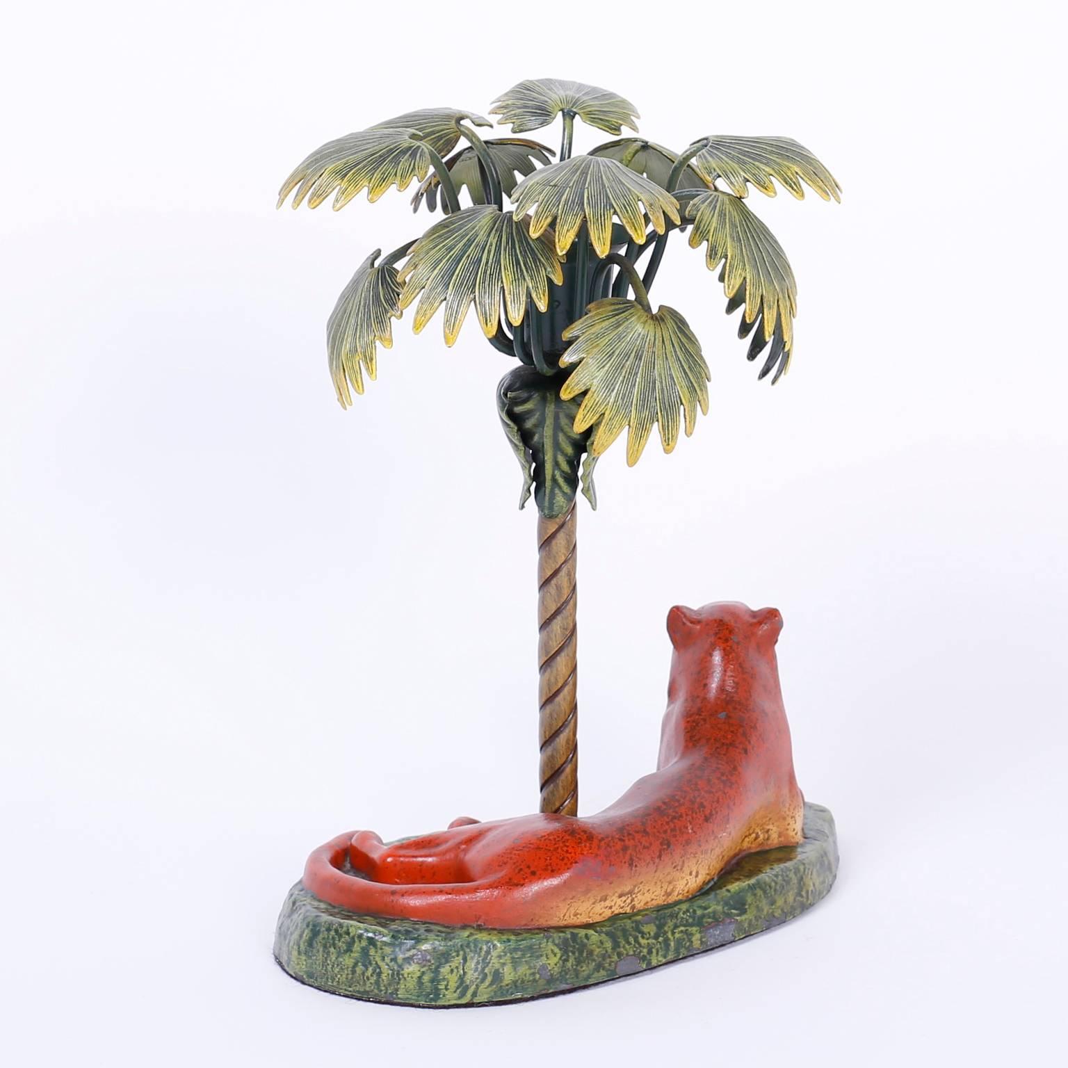 palm tree candlestick holders