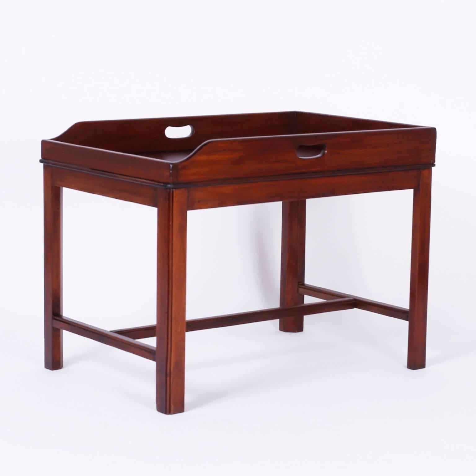 Chippendale Pair of Georgian Style Tray Tables