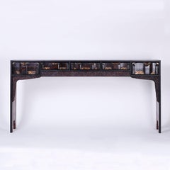 Chinoiserie Painted Five-Drawer Console or Altar Table