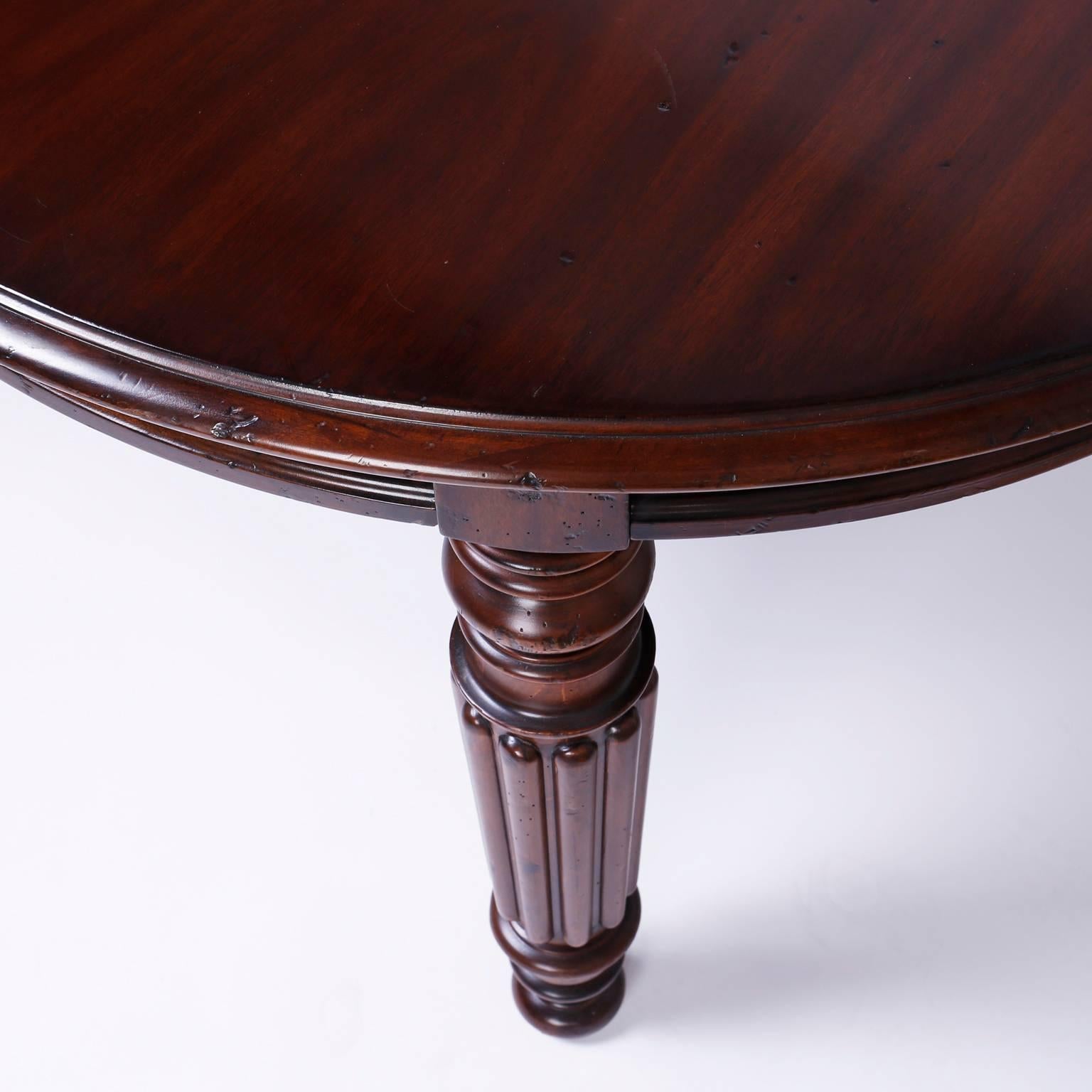 20th Century Large Vintage Mahogany Oval Shaped Dining Table