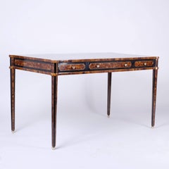 Chic Midcentury Pen Shell Three-Drawer Desk or Writing Table