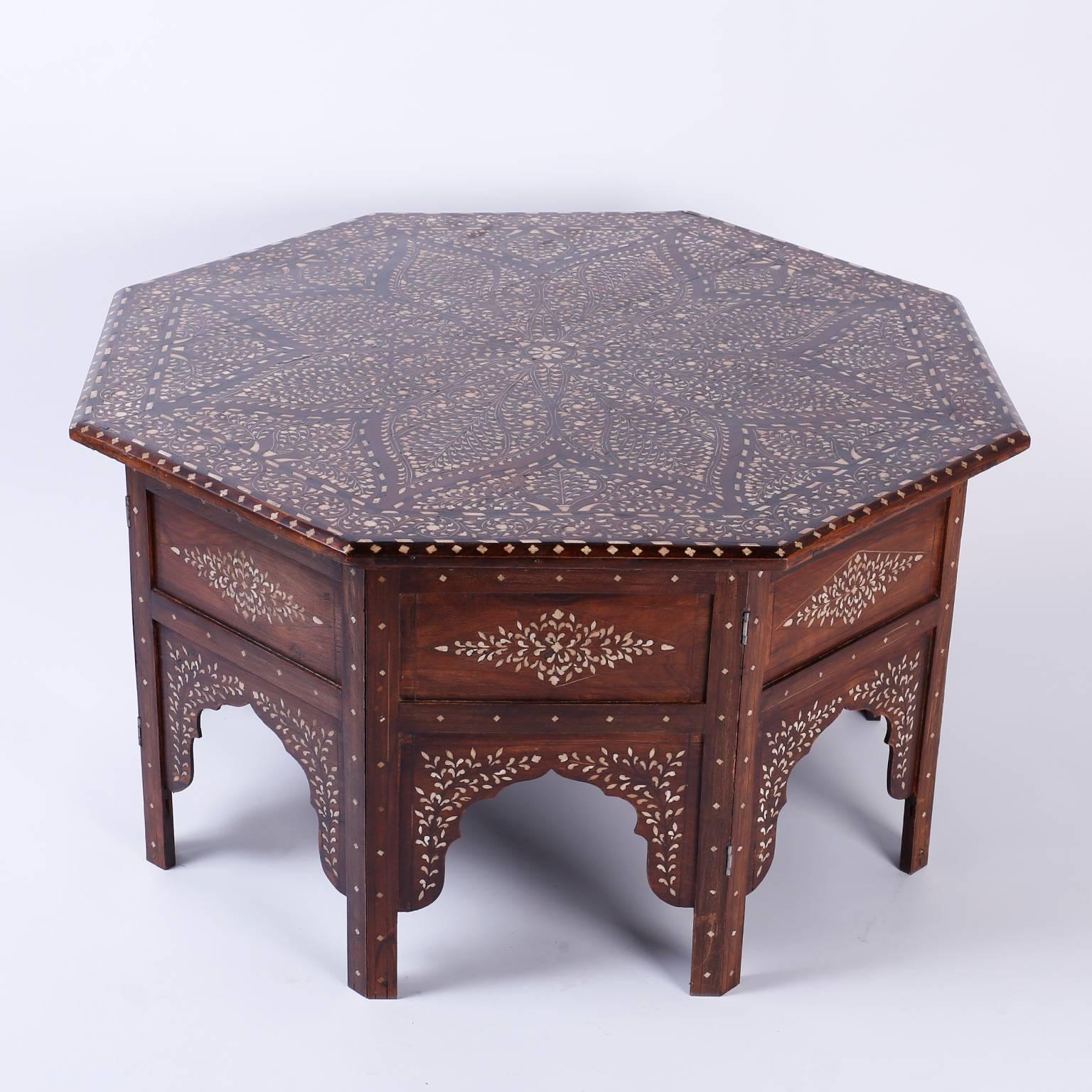 Anglo-Indian Syrian Inlaid Octagon Coffee Table