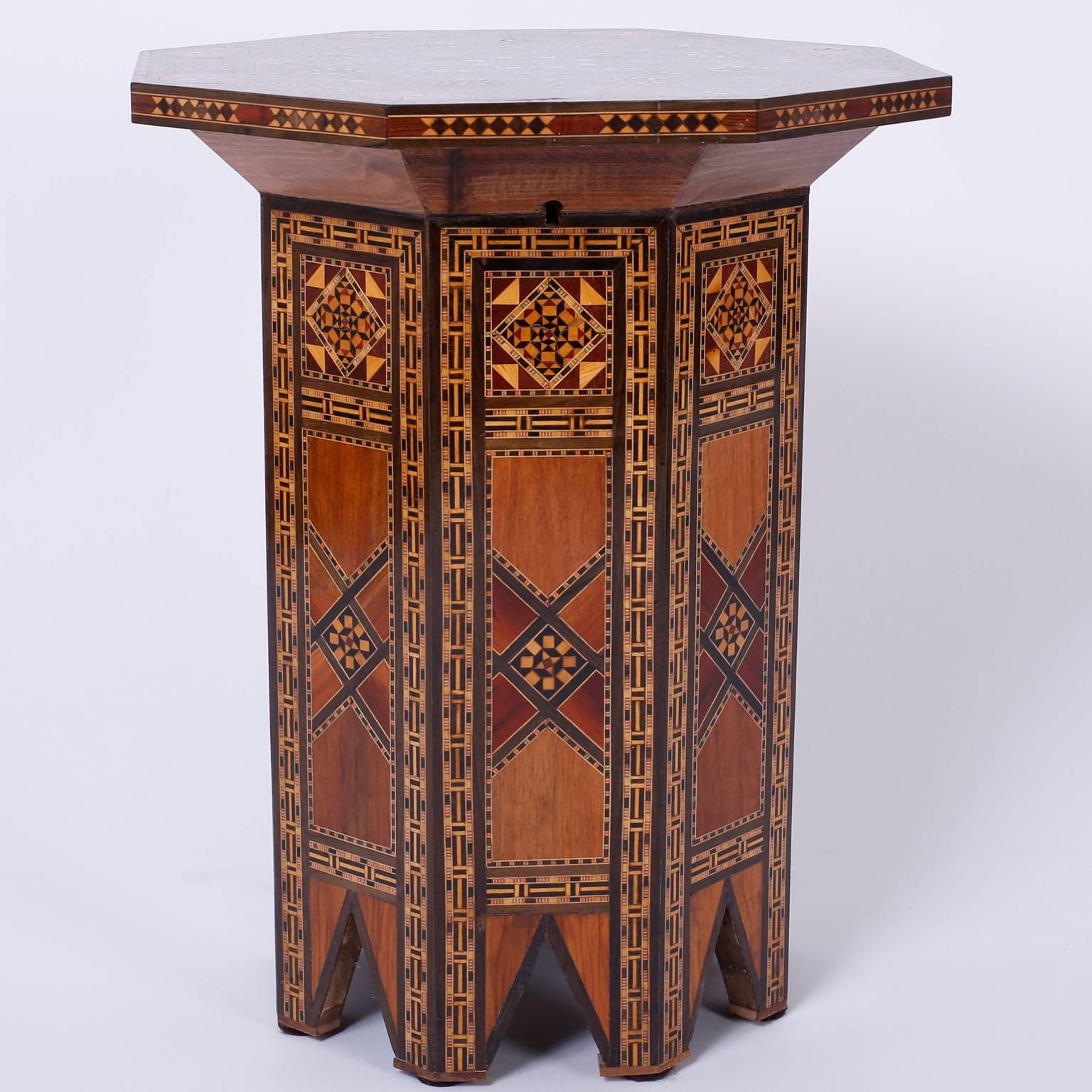 Exotic Pair of Syrian Mother-of-Pearl Inlaid Tables or Stands 3