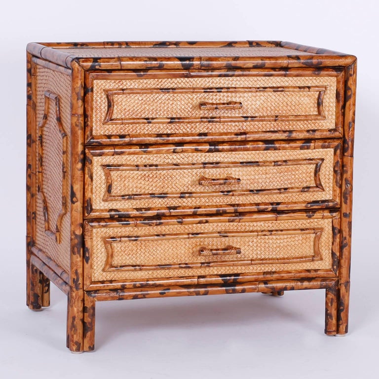 Pair of British Colonial Style Bamboo Nightstands at 1stDibs