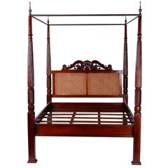 British Colonial West Indies Style Queen-Size Canopy Bed
