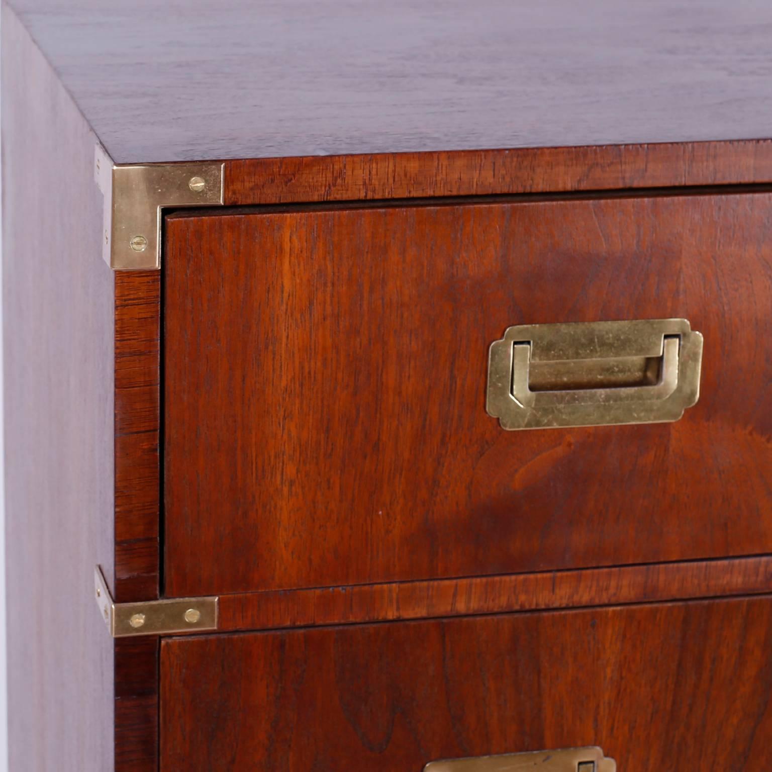 American Midcentury Campaign Style Chest of Drawers