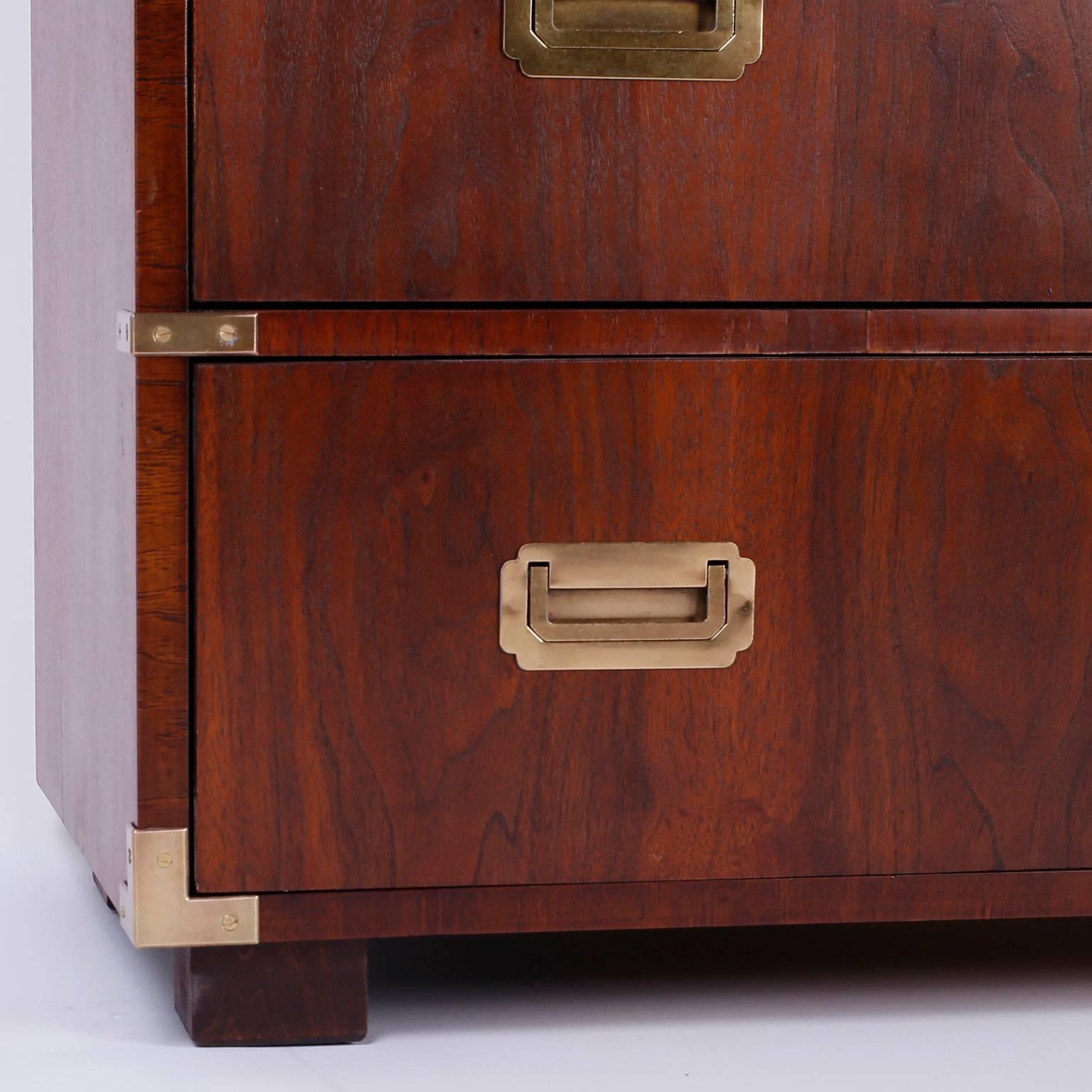Midcentury Campaign Style Chest of Drawers 1