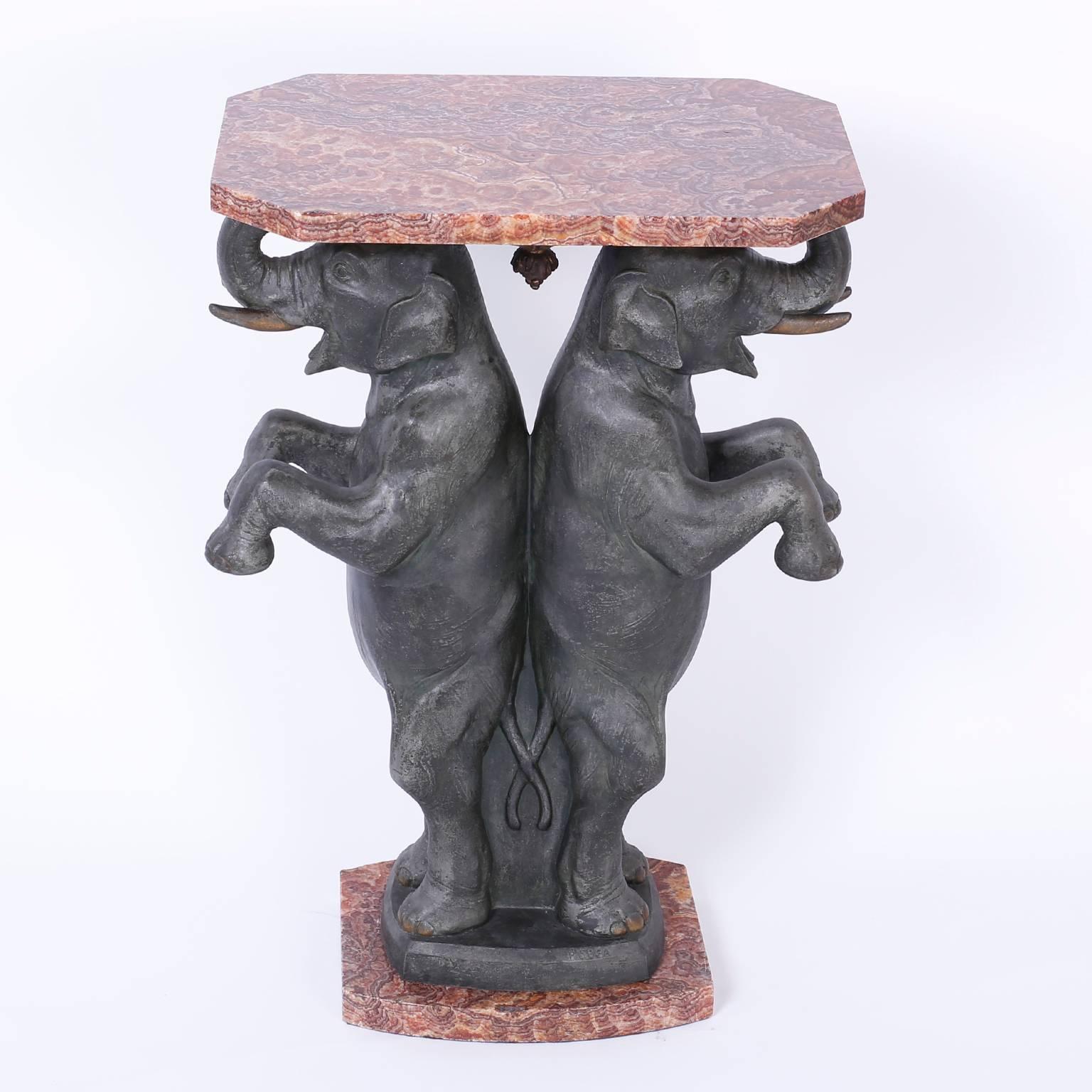 French Art Deco Elephant Pedestal or Table In Excellent Condition In Palm Beach, FL
