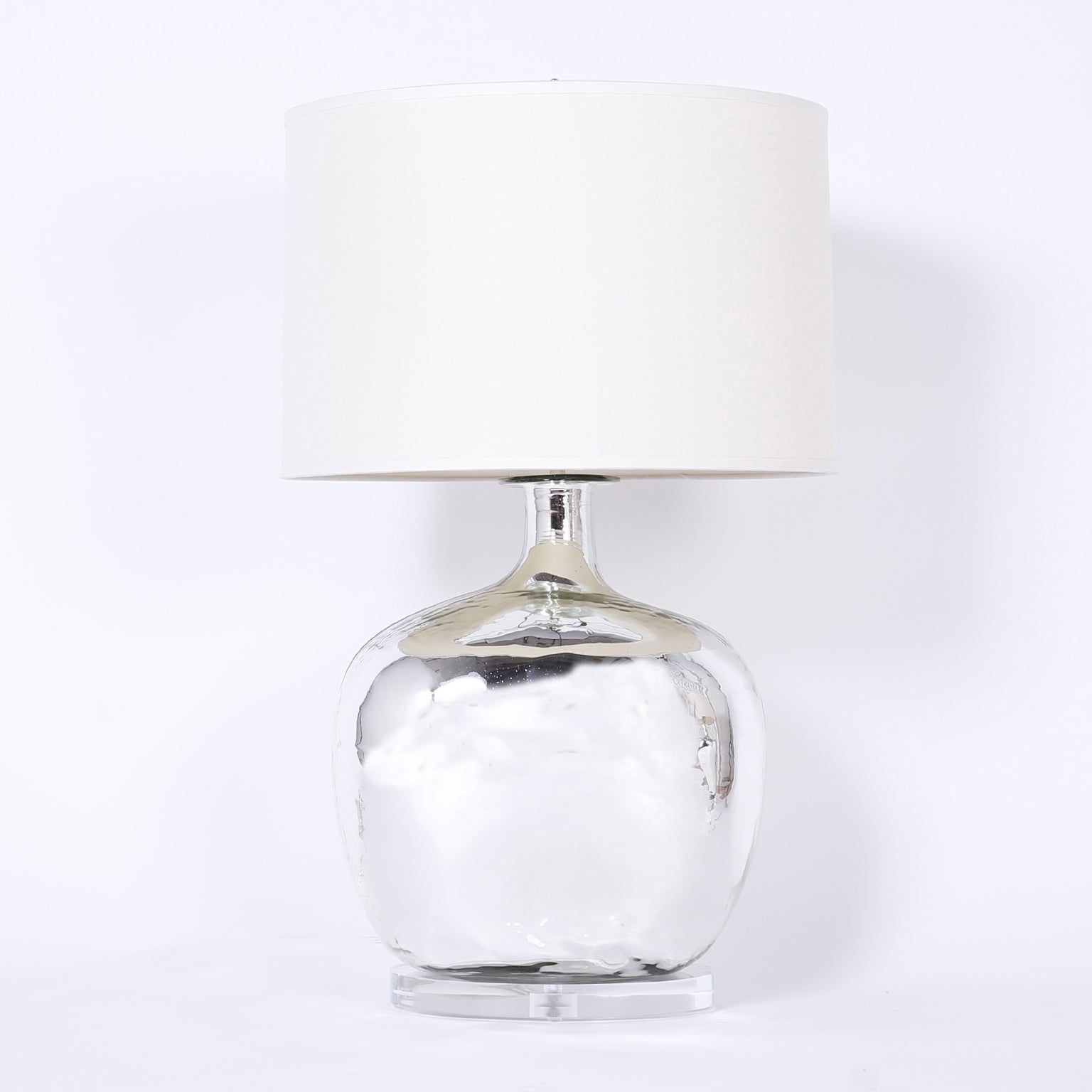 Pair Of Silver Or Mercury Glass Table Lamps For At 1stdibs