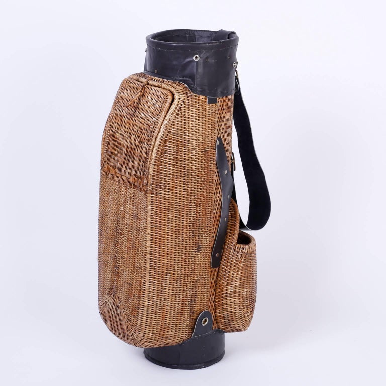 Vintage Wicker Golf Bag at 1stDibs