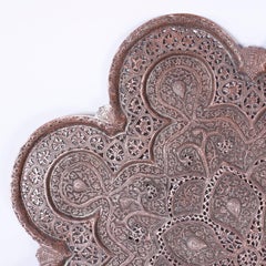 Kashmiri Copper Tray, Mounted for Hanging