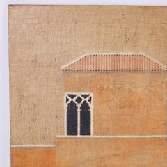 Architectural Oil Painting on Burlap