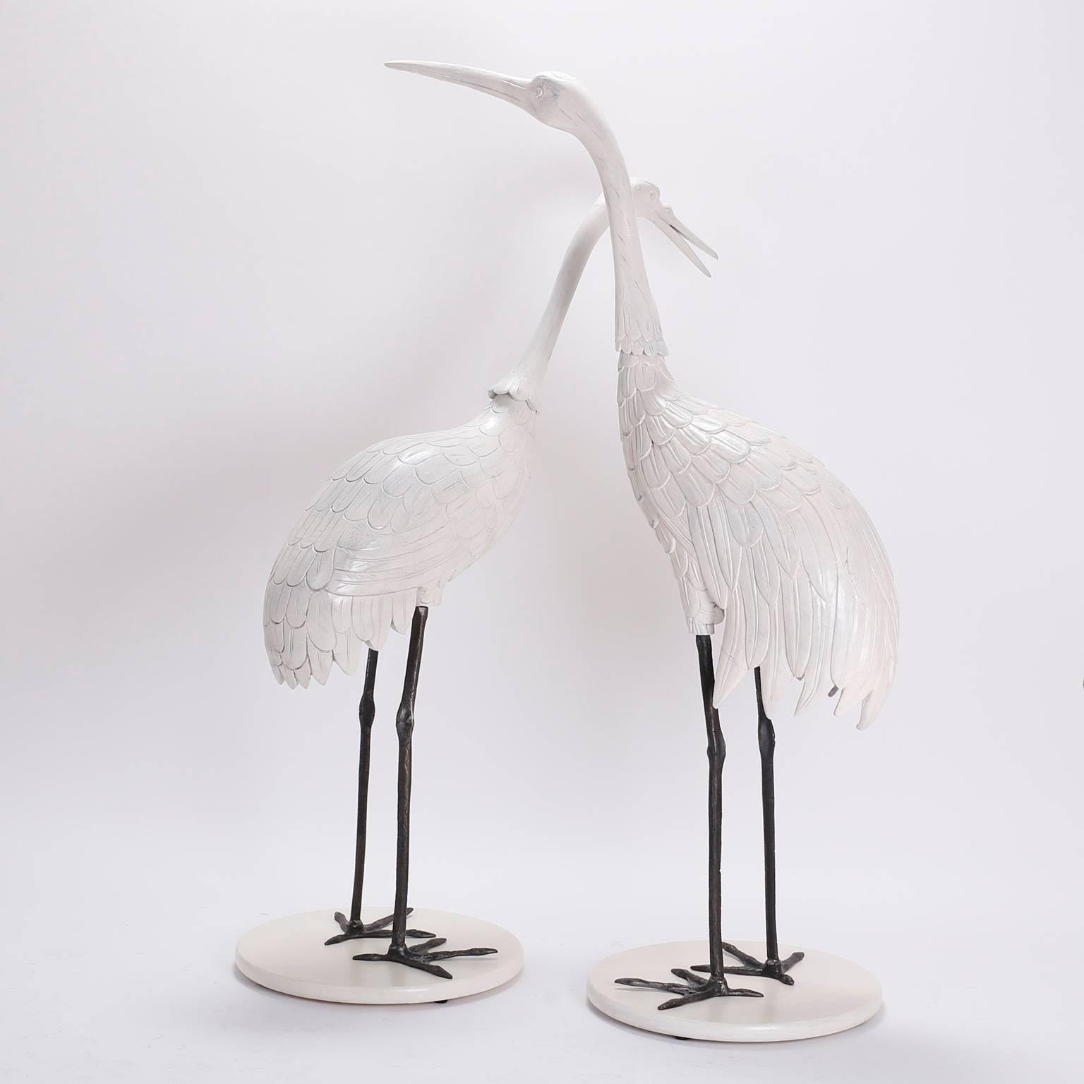 Italian Pair of Mid Century Crane Sculptures 