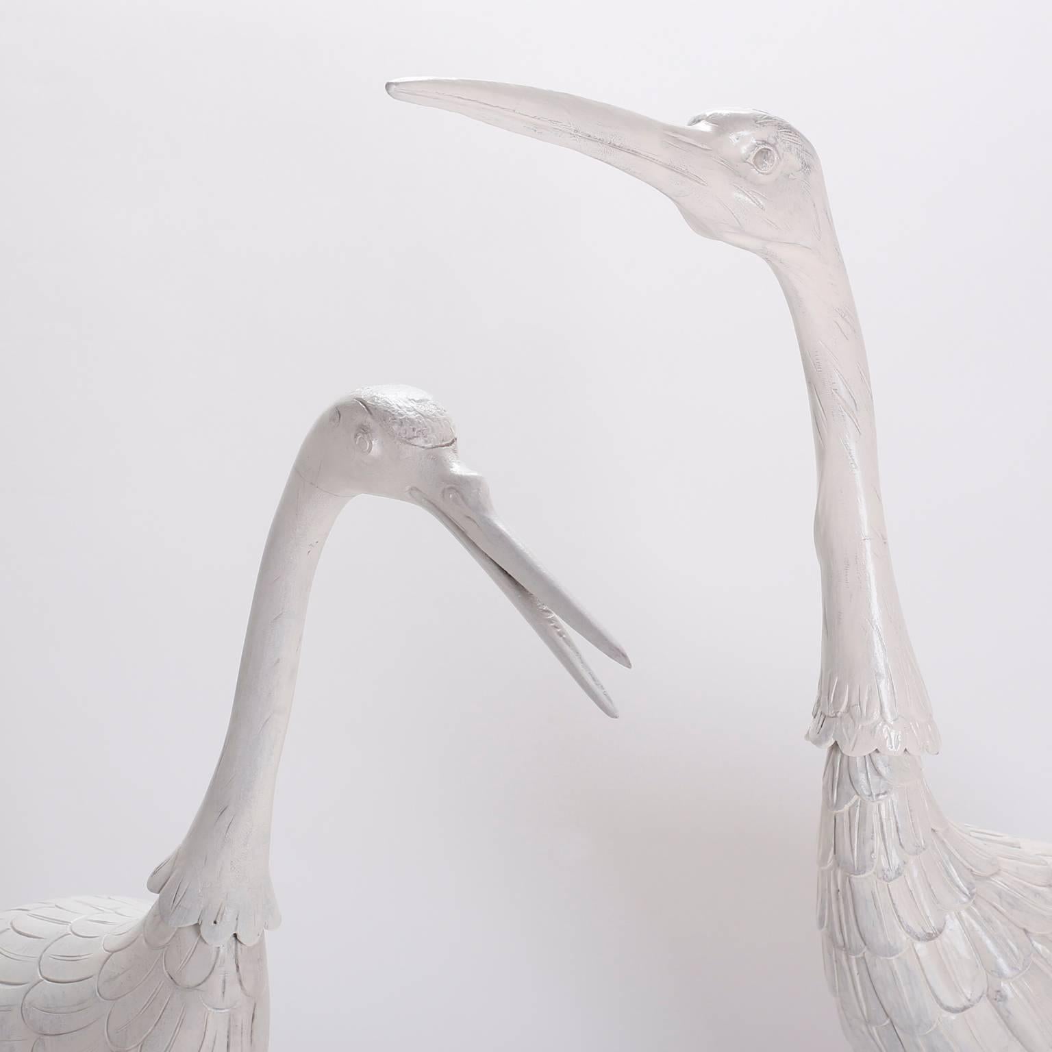 Pair of Mid Century Crane Sculptures  1