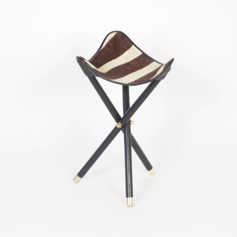 Zebra Folding Stool For Sale at 1stdibs