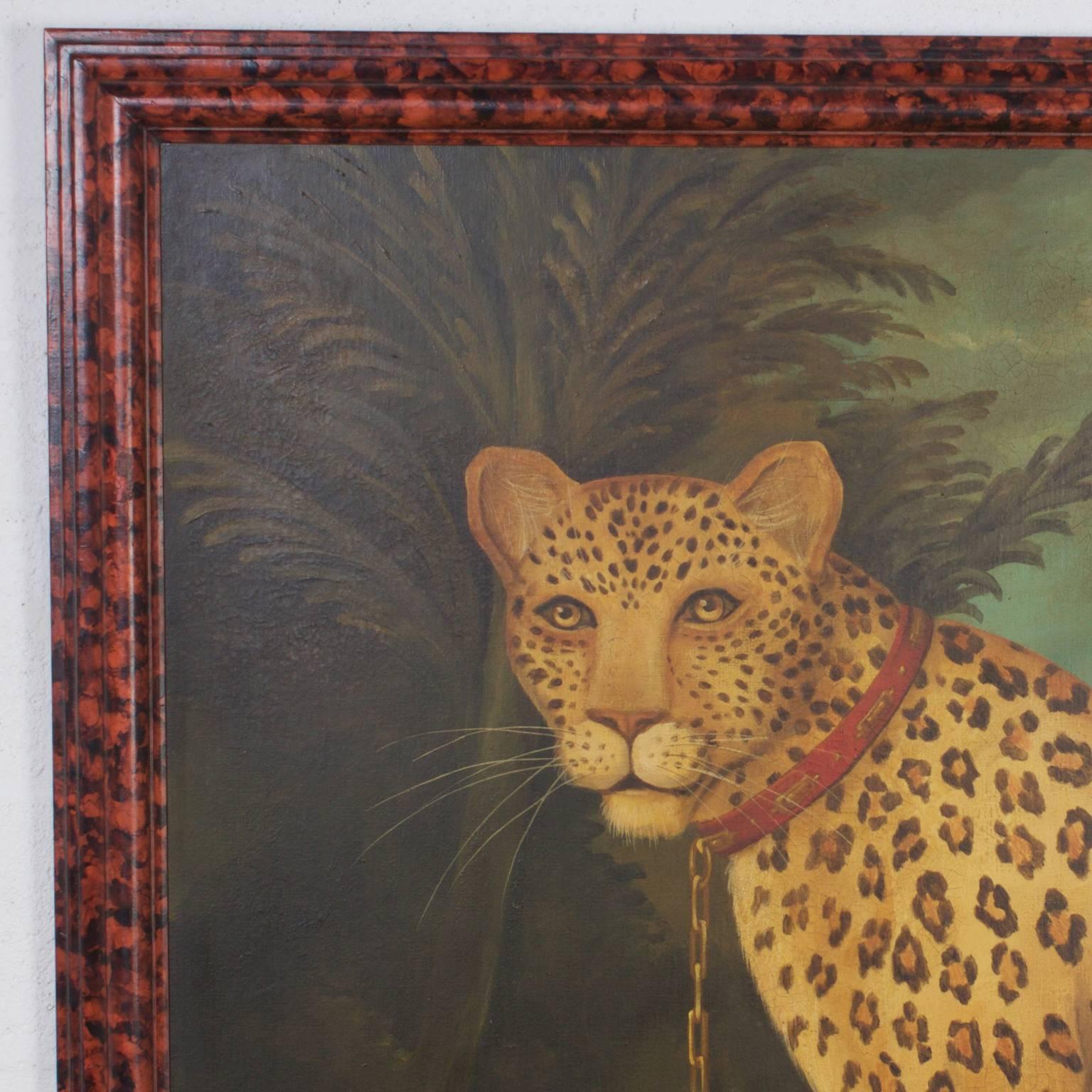 vintage leopard painting