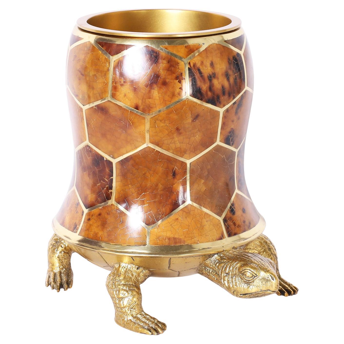 Bronze & Tortoise Shell Wine Cooler by Maitland-Smith