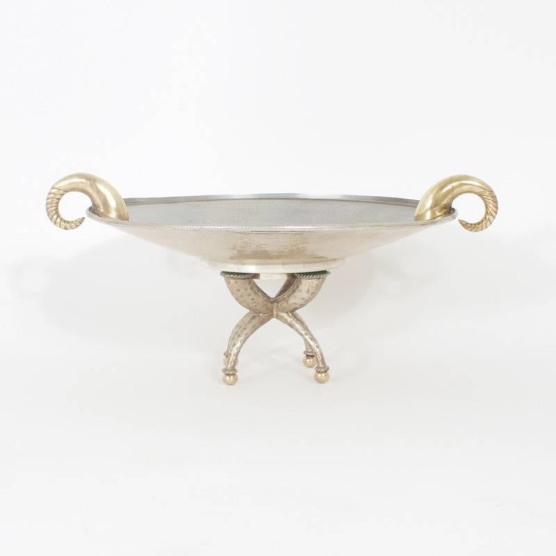 Mid-Century Modern Modern Silver and Brass Bowl For Sale