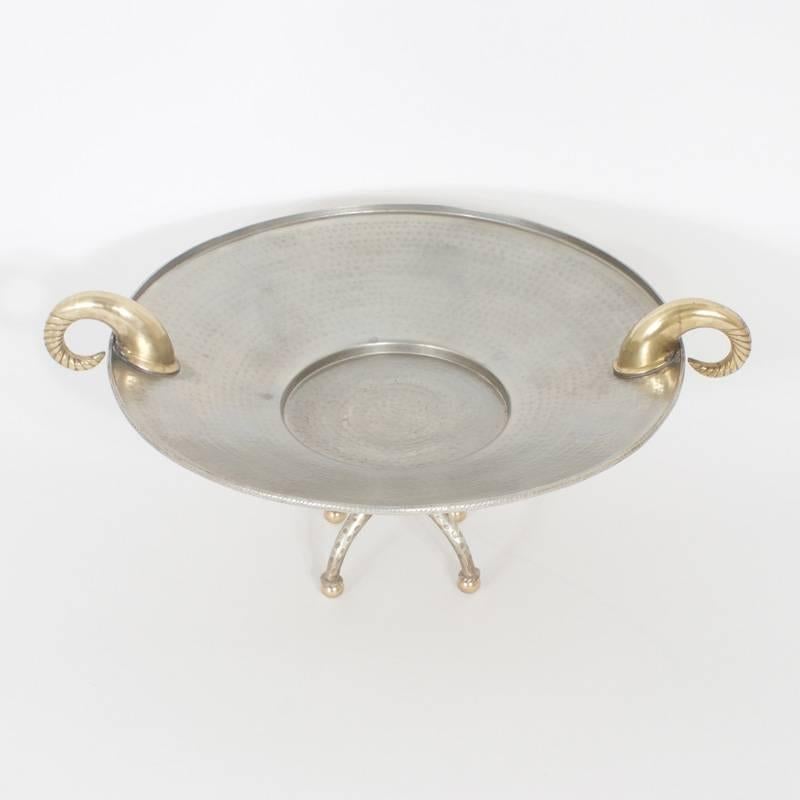 20th Century Modern Silver and Brass Bowl For Sale