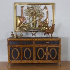 Woven Wicker Zebra Box or Sculpture