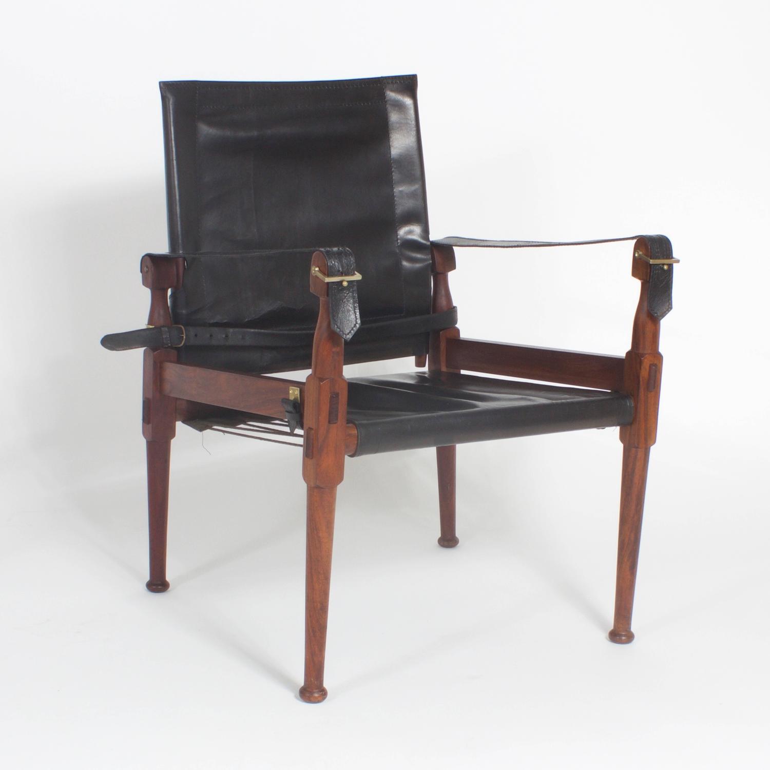 Peshawar Campaign or Safari Chairs and Ottoman For Sale at 1stdibs