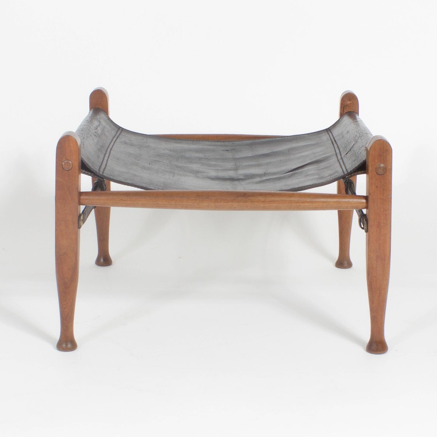 Peshawar Campaign or Safari Chairs and Ottoman For Sale at 1stdibs