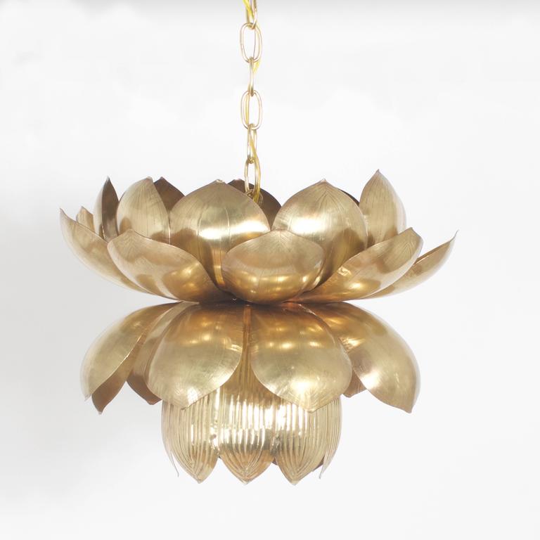 Rare Large Size Lotus Pendant Light at 1stDibs