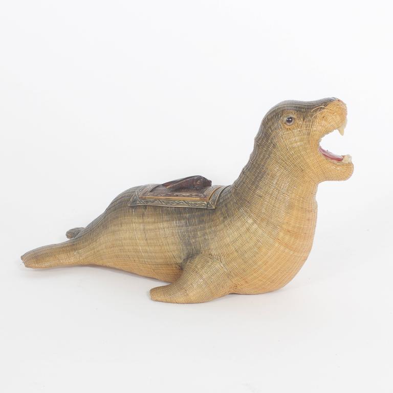 Wicker Seal Box For Sale at 1stDibs