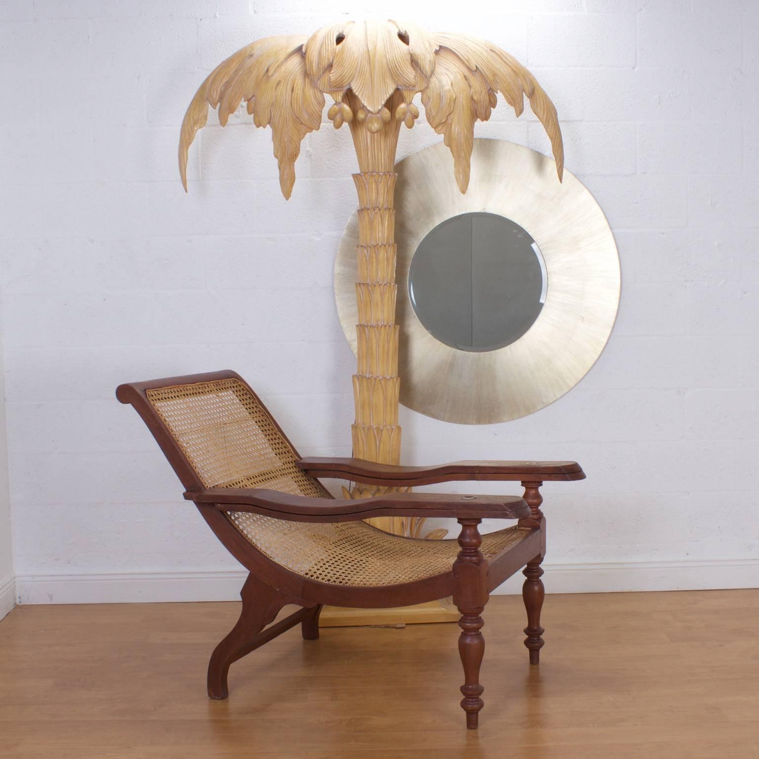 20th Century Antique Mahogany Caned Plantation Chair