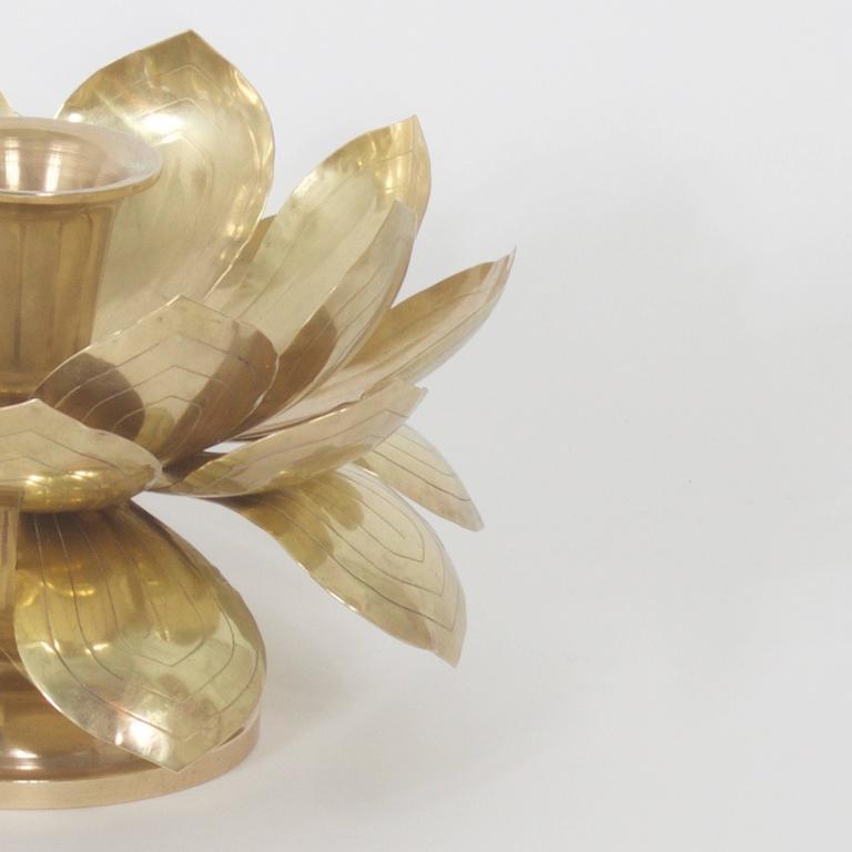Exotic Brass Lotus Flower Candle Holder at 1stDibs brass lotus candle