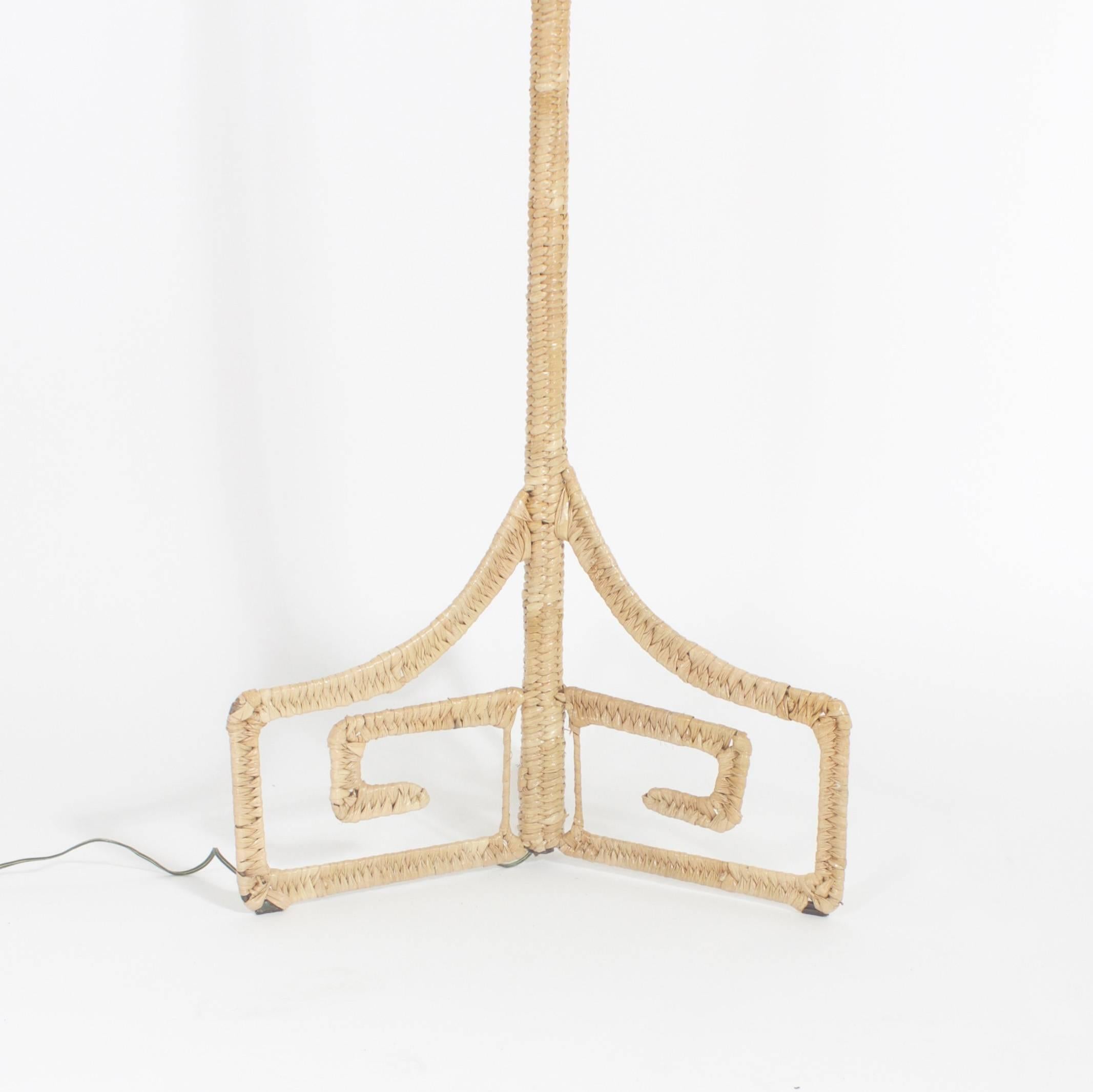 Whimsical Mario Lopez Torres Wicker Tucan Floor Lamp In Good Condition In Palm Beach, FL