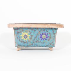 Pair of Cloisonné Planters Decorated in a Floral Motif