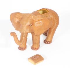 Wicker Elephant Box