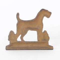 Charming Old Cast Iron Terrier Doorstop