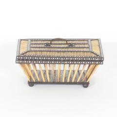 Antique Anglo Indian Celonese Porcupine Quill Basket