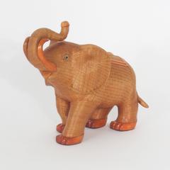 Large and Impressive Midcentury Wicker Elephant Basket or Box