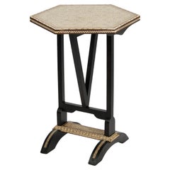 Vintage Moroccan Inlaid Tilt Top Stand or Table