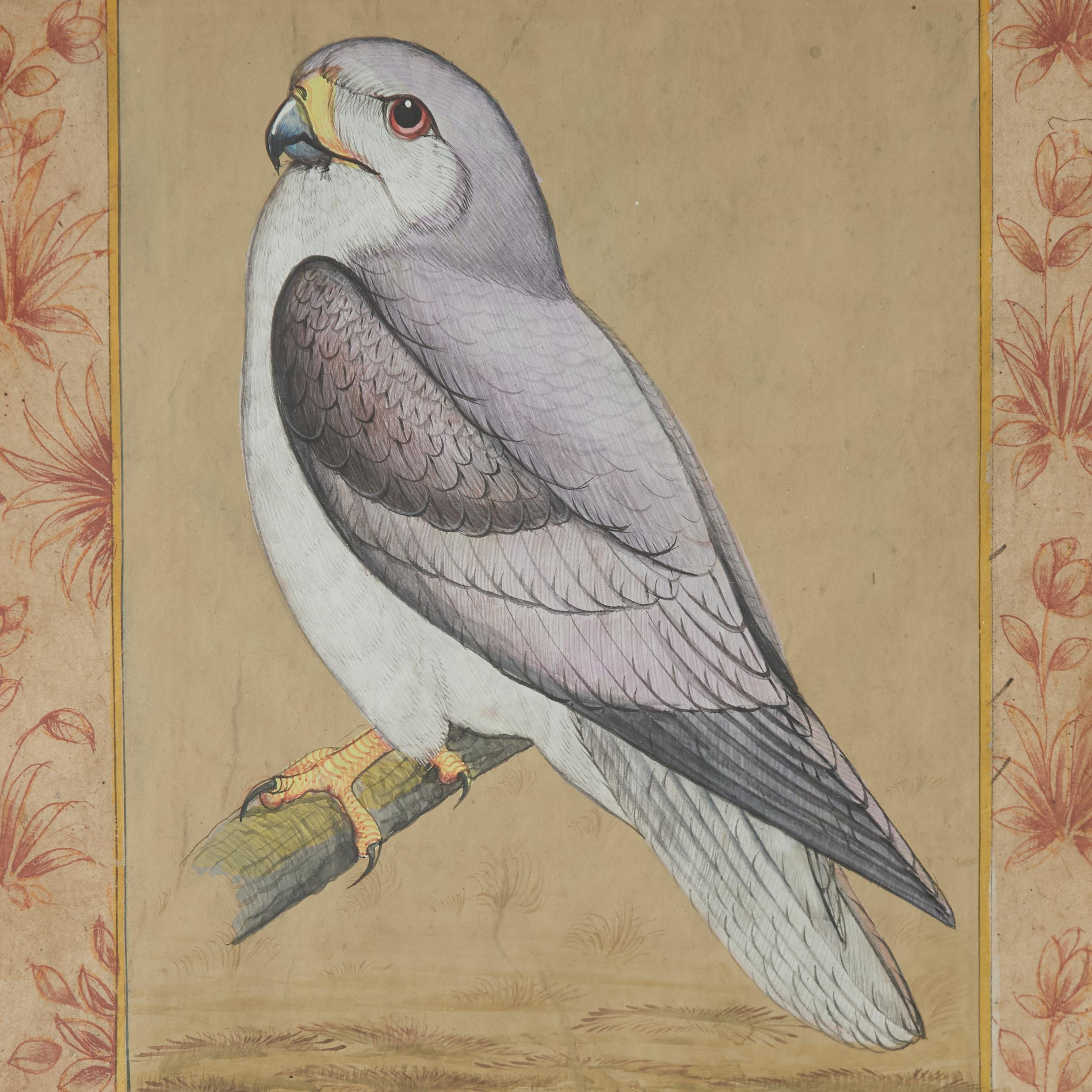 Peint à la main Peinture ancienne indo-persane à la gouache représentant un oiseau en vente