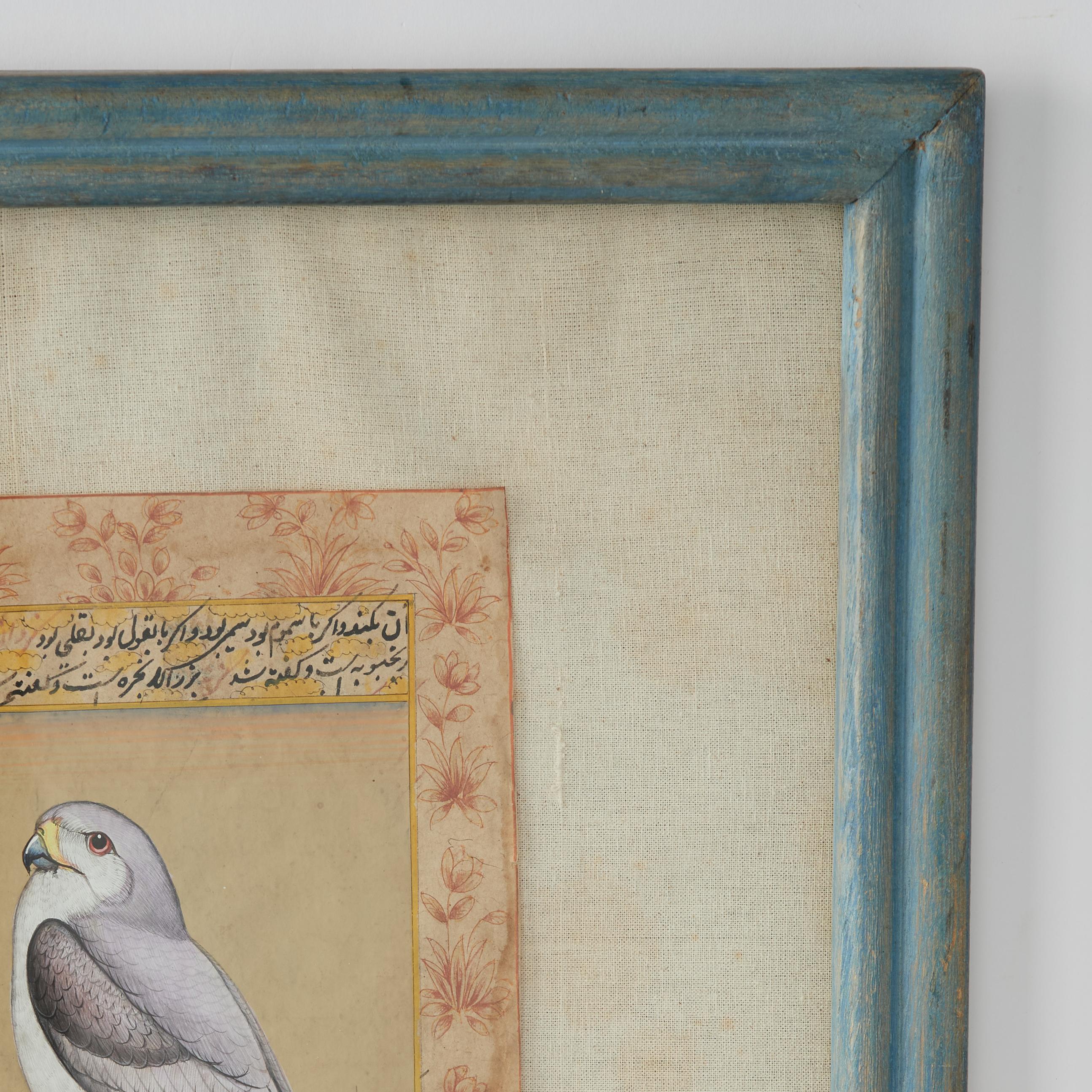 Anglo-indien Peinture ancienne indo-persane à la gouache représentant un oiseau en vente