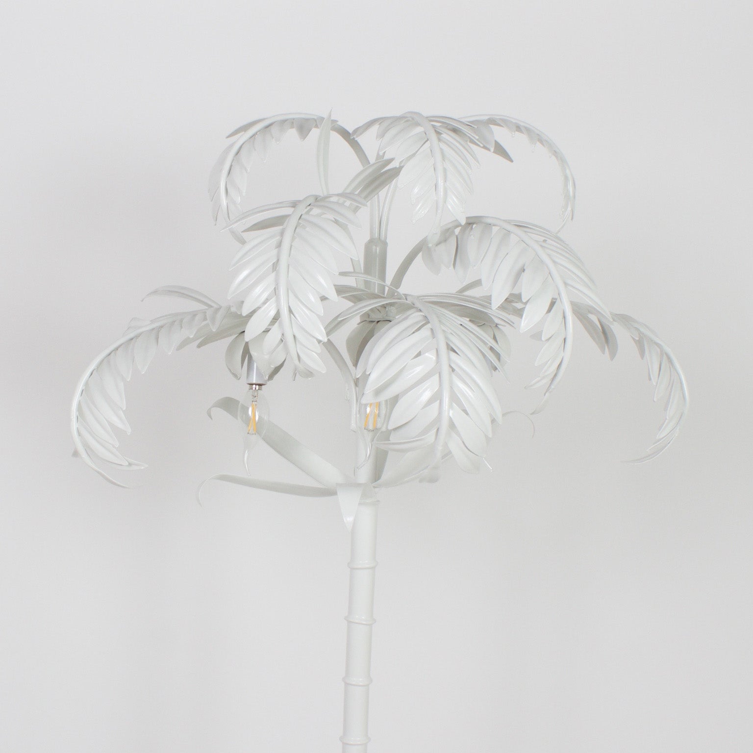 Vintage White Lacquer Palm Tree Floor Lamp