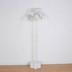 Vintage White Lacquer Palm Tree Floor Lamp