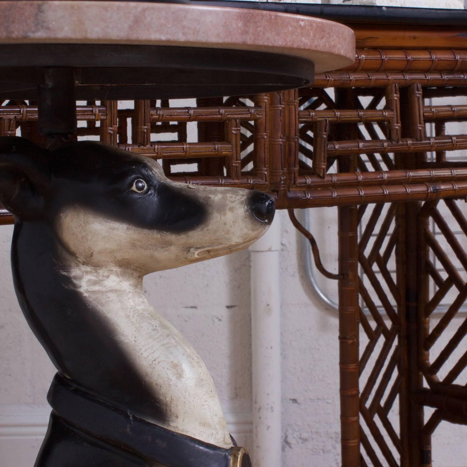 Pair of 20th Century Painted Iron Whippet Hound Tables 4