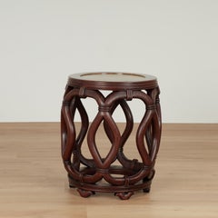 Pair of Vintage Chinese Carved Wood Garden Seats or Stands